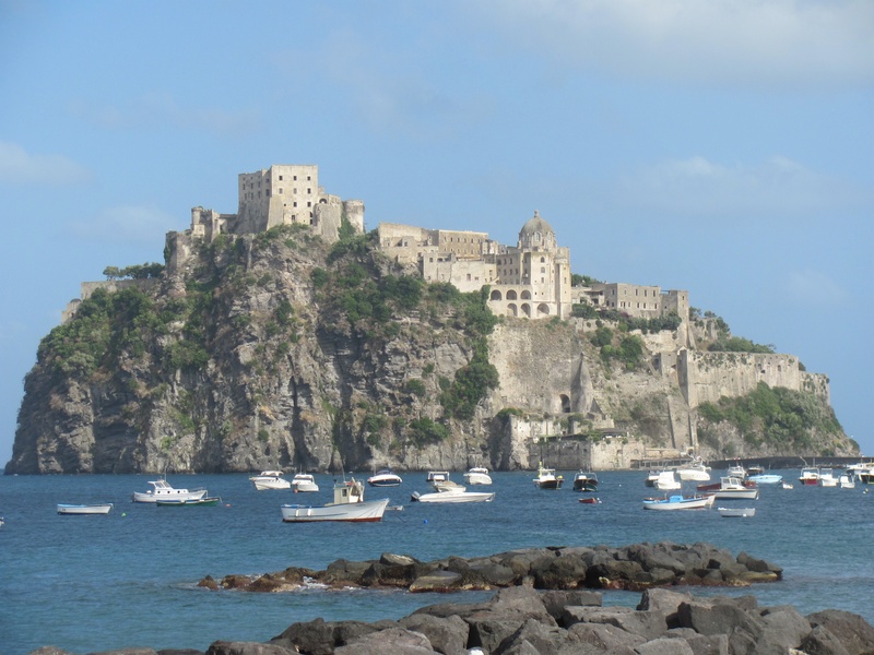 history, outdoors, sailboat, travel, italy, built structure, 2K, fort, no people, travel destinations, architecture, ischia, sky, day, castle, island