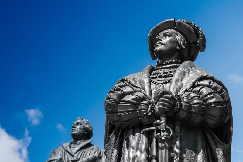 male likeness, no people, places of interest, representation, monument, copy space, sculpture, 2K, architecture, sky, historically, clear sky, blue, germany