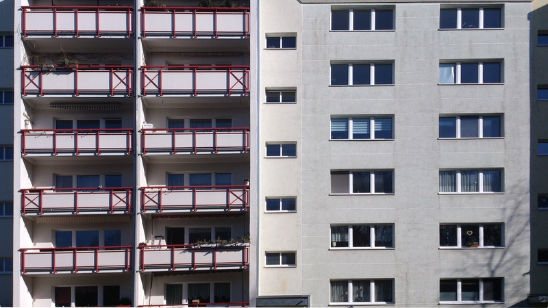 no people, home, built structure, in a row, neubrandenburg, architecture, building exterior, wbs 70, window, repetition, glass - material, low angle view