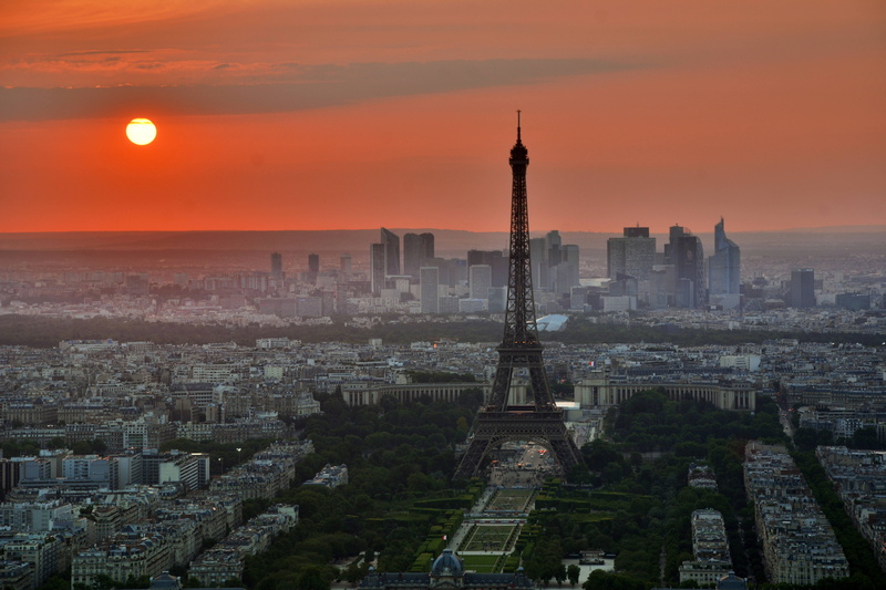 french, paris, 5K, office building exterior, nature, travel, outdoors, sky, cityscape, orange color, la, sunset, building exterior, eiffel, tower, travel destinations
