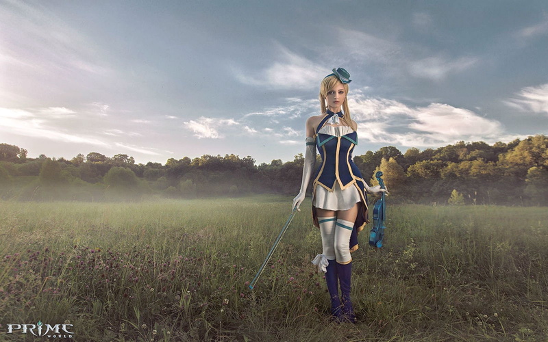 plant, cloud - sky, 720P, 1primew, standing, rpg, world, fi, women, childhood, Girls, nature, one person, Violin, fantasy, field, cosplay, lifestyles