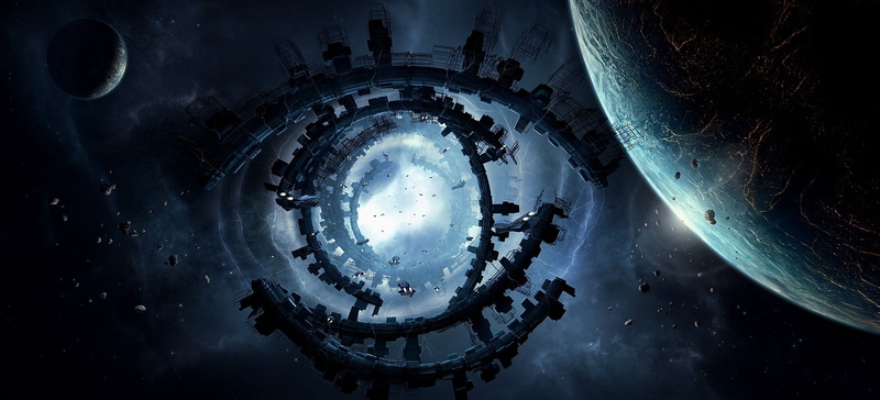 built structure, circle, aggression, technology, planet, galaxy, sky, globe - man made object, water, space, ship, night, 1080P, no people, near, nature