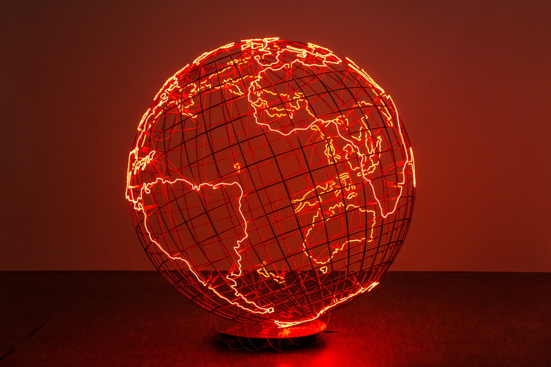 led, planet - Space, table, global, no people, red, orange color, 4K, connection, business, data, decoration, electricity, planet earth, communication