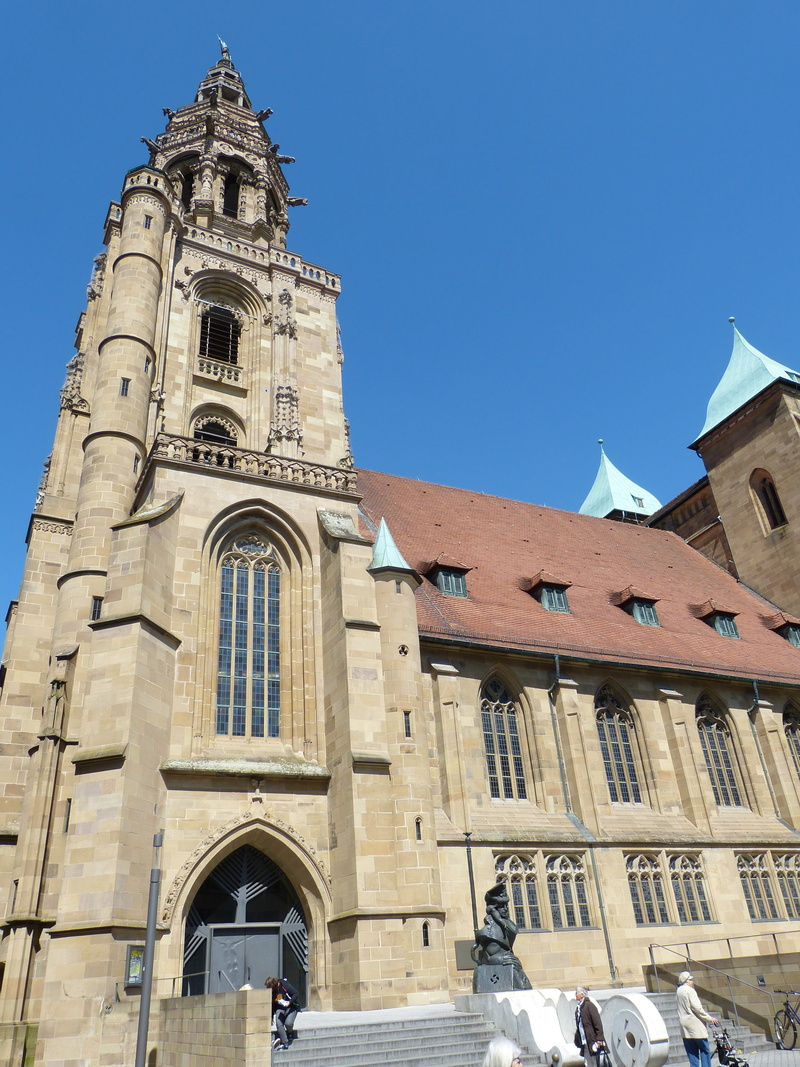 outdoors, tourism, heilbronn, old town, gothic, the past, historically, religion, clock, facade, sky, 4K, nature, building, built structure, low angle view