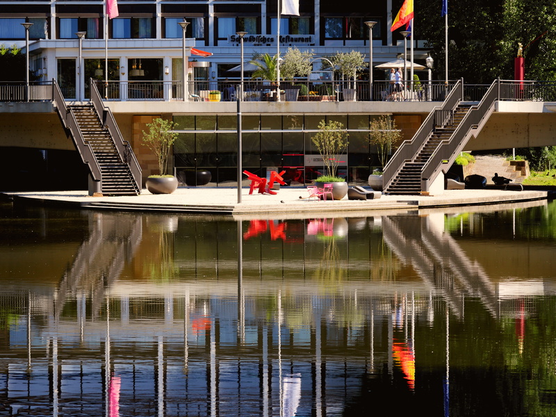 lake, relax, chill out, day, River, building exterior, local recreation, Summer, island top, building, Bridge, outdoors, no people, neckar, mirroring, waterfront