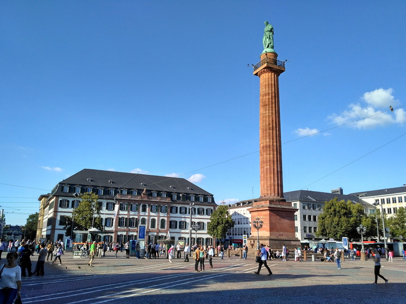 urban Scene, built structure, travel Destinations, 4K, tourist, real people, history, sky, ludwig, darmstadt, stature, crowd, places of interest, luisenplatz