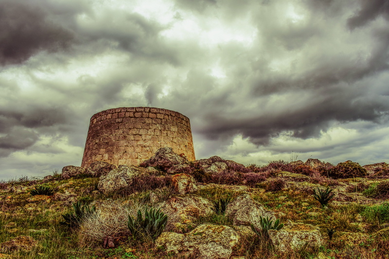 rock - object, sky, storm, overcast, stone, no people, land, nature, xylofagou, storm cloud, fortification, outdoors, scenics - nature, clouds, plant, rock