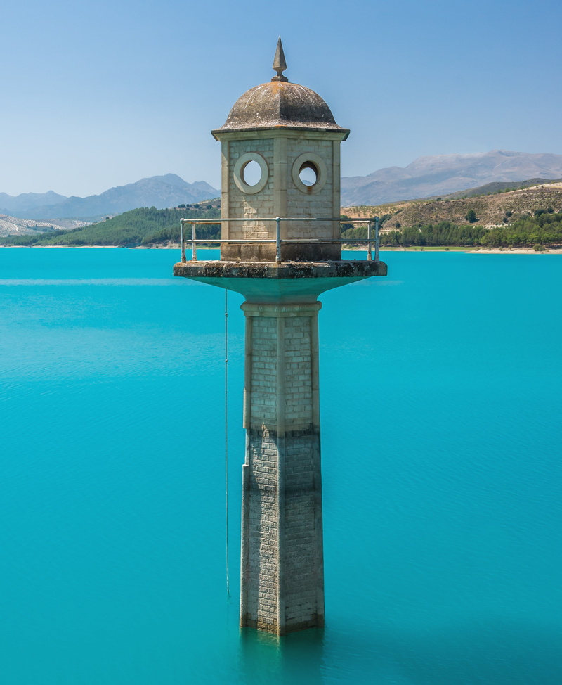 scenics - nature, photo, tranquility, building exterior, mountain, turquoise colored, old tower, beauty in nature, architecture, built structure, lighthouse