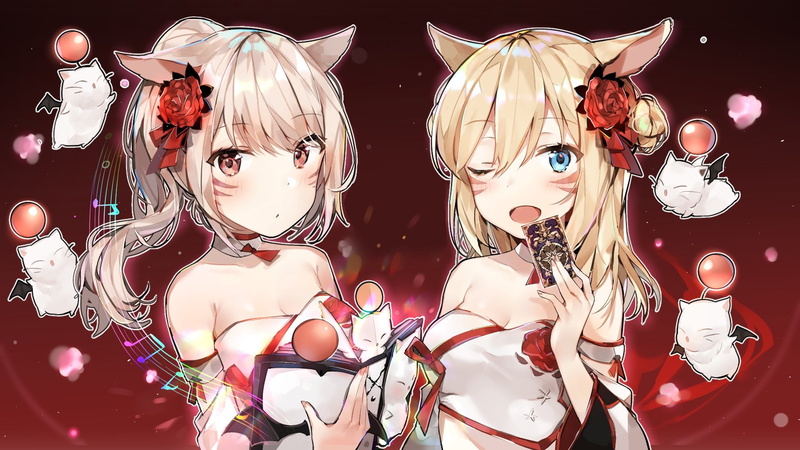 gamer grill, Final Fantasy XIV, animal ears, 1080P, Comic Girls, anime girls, anime, comic art