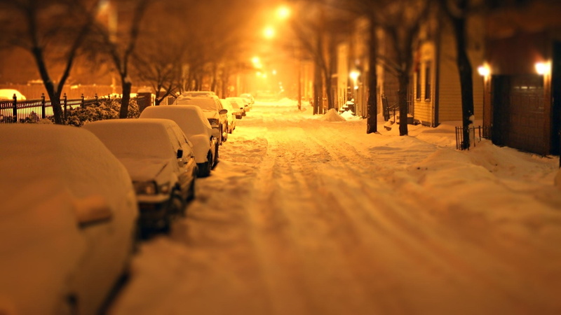 land vehicle, 1080P, outdoors, winter, city, selective focus, car, transportation, plant, wedding, in a row, s, cold temperature, snowing, direction, snow