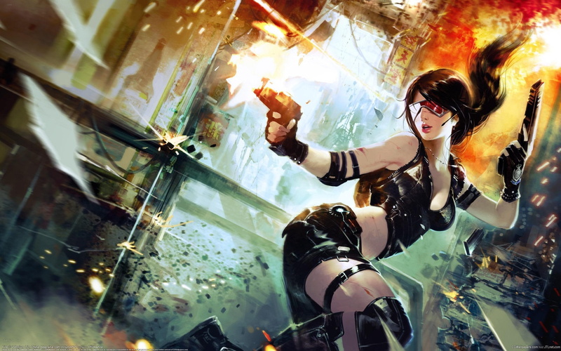 2K, Oriental, Girl, Shootout, Fantasy
