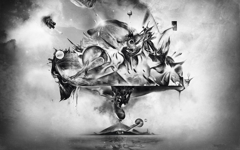 drawing, abstraction, explosion, art, 1080P, fantasy, bw