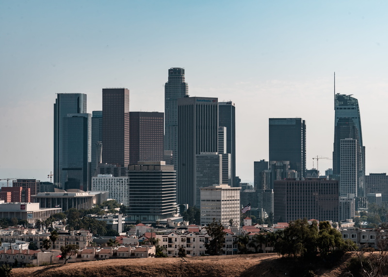 no people, sky scrapper, clear sky, cityscape, sky, residential district, california, dodger stadium, 5K, landscape, nature, office, la, modern, financial district