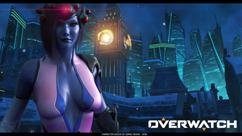widowmaker, pink hair, cosplay, CGI, green eyes, digital art, render, Widowmaker (Overwatch), Overwatch, 3d design, KINGSROW, women, 1080P, model, purple