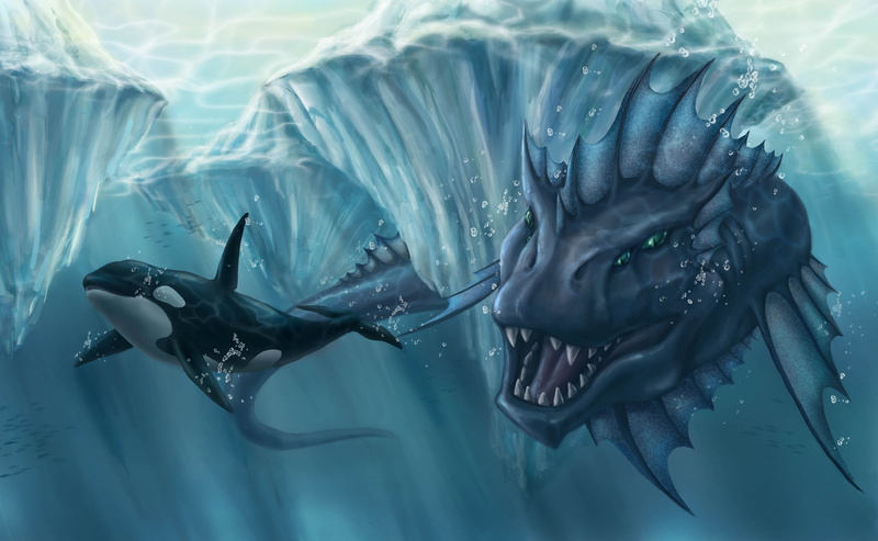 2K, animal wildlife, aquatic mammal, white, animals in the wild, group of animals, day, water, swimming, sea, swimming pool, dragon, whale, Artistic, marine