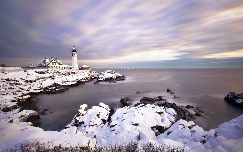 portland head light, landscape, 1080P, lighthouse