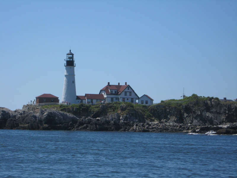 tower, Attraction, Maine, sea, clear sky, built structure, outdoors, land, Northeast, sky, architecture, safety, water, waterfront, Lighthouse, day, tranquility