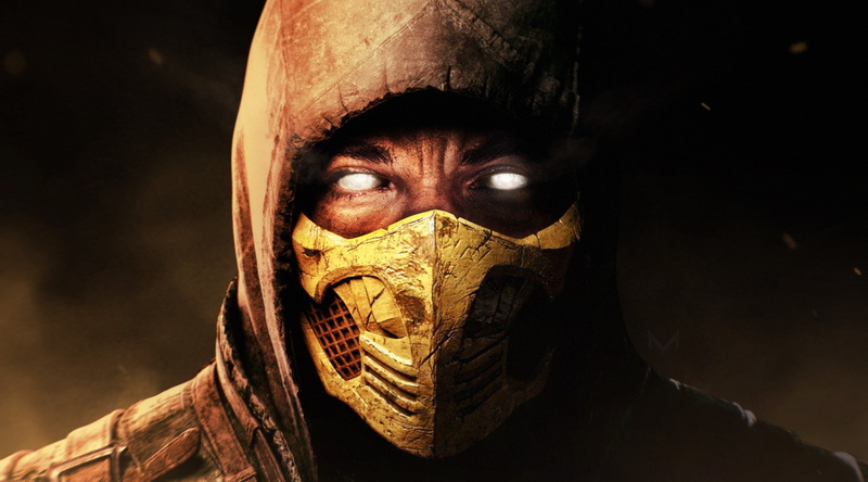 mortalkombat, Games, men, obscured face, front view, aggression, young adult, hiding, 4K, uniform, black background, Mortal Kombat, dark, looking at camera