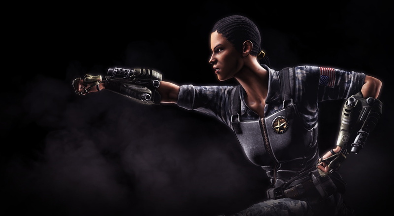 briggs, sign, handgun, waist up, x, holding, JacquiBriggs, adult, women, aggression, one person, 1080P, Game, black background, videogame, Fight, studio shot