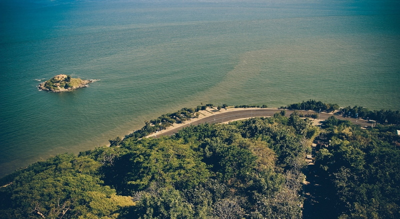 Beach, Vietnam, no people, tranquil scene, day, Greenish, outdoors, plant, nature, aerial view, built structure, land, sea, tree, high angle view, 1080P
