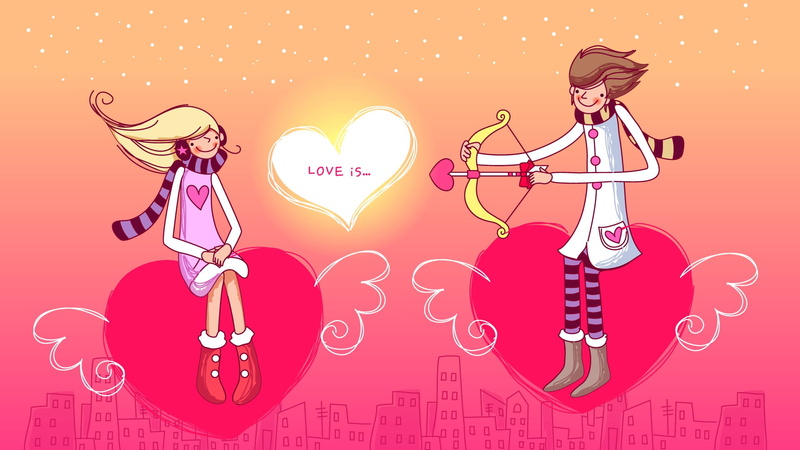 pink, fun, flower, clothing, cartoon, funny, cheerful, hat, sky, purple, 1080P, romantic, emotion, teenager, brass instrument, people, icon, adolescence