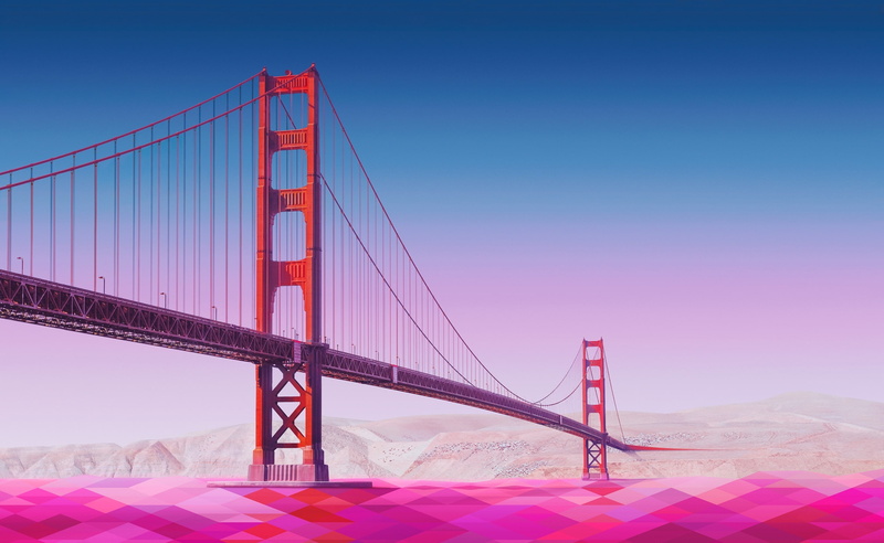 architecture, bridge - man made structure, red, Bridge, 2K, no people, water, nature, suspension bridge, transportation, Creative, built structure, copy space