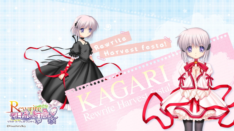 visualart, kagari, purple, seifuku, rewrite, hair, 1080P, bow, eyes, paper, ribbons, white