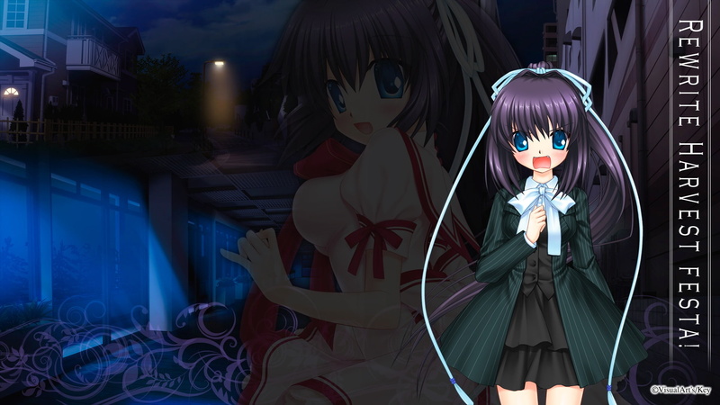 seifuku, key, dark, 1080P, hair, blue, black, rewrite, visualart, eyes, lucia, ribbons, konohana, long