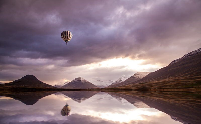 Nature, Trip, Outdoors, Other, 5K, Flying, Iceland, Water, Discovery, mountain, scenics - nature, colorful, hotairballoon, tranquility, visit, no people