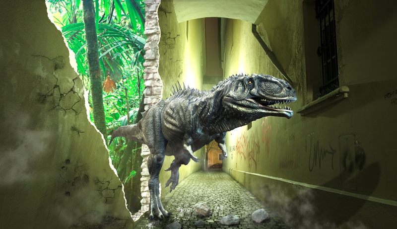 time travel, drama, animal themes, animal representation, 5K, creativity, gloomy, gray, horror, no people, art and craft, wall - building feature, representation
