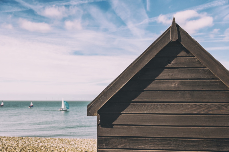 beach, vacations, summer day, summer, day, cloud - sky, coast, house, 4K, beauty in nature, boat, sand, horizon, coastline, nautical vessel, land, horizon over water