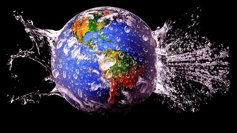 fantasy art, 1080P, planet, drops, shower