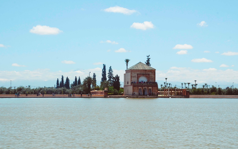 place of worship, outdoors, city, marrakesh, blue sky, maroc, moroccan, 4K, travel destinations, religion, no people, place, day, nature, clouds, waterfront