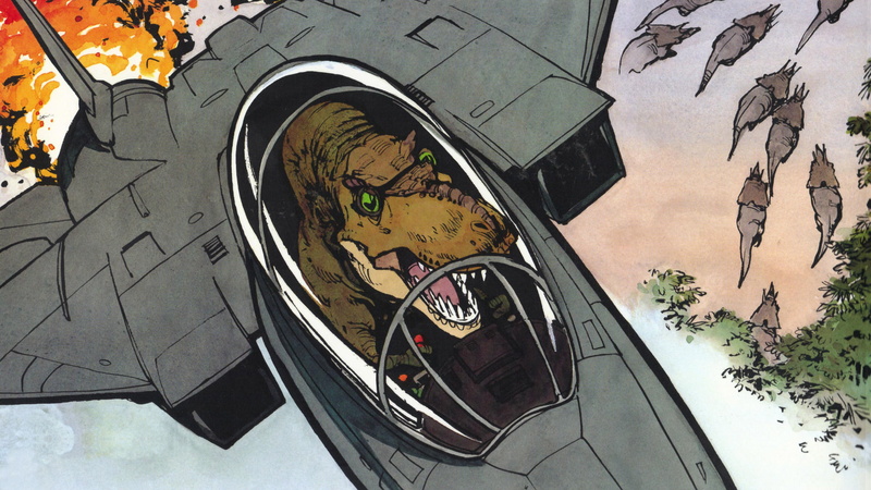 T-Rex, f-14, 2K, comics, artwork, dinosaurs, comic art