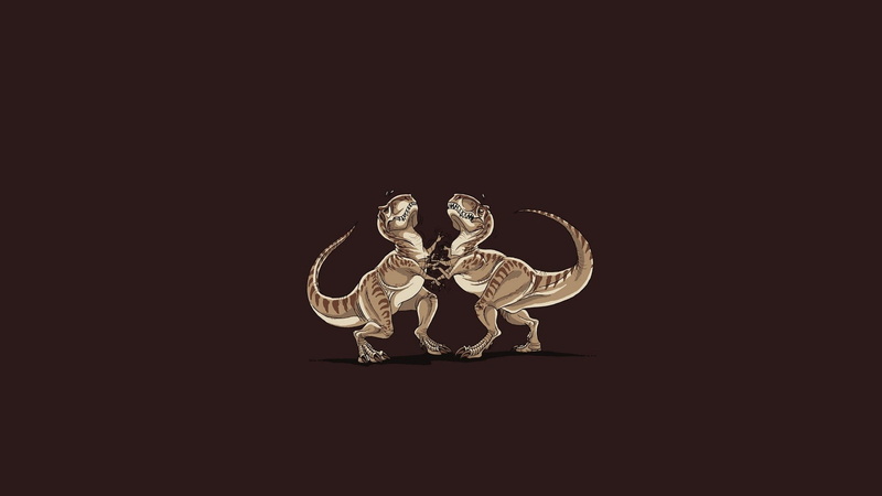 1080P, T-Rex, minimalism, humor