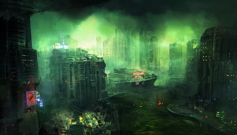 the city, Outskirts Skynomads, 1080P, Cesar Sampedro, smoke, building