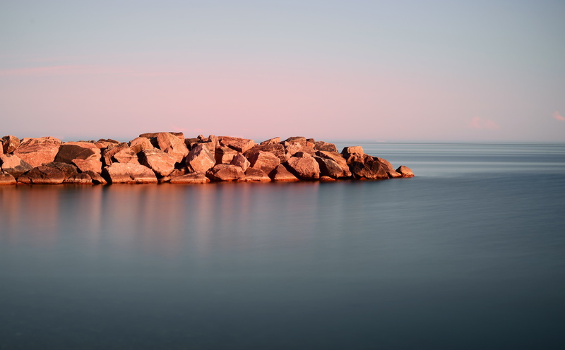 tranquility, horizon over water, waterfront, no people, scenics - nature, Outskirts, rock formation, nature, stack rock, sky, Canada, Beach, sunset, water