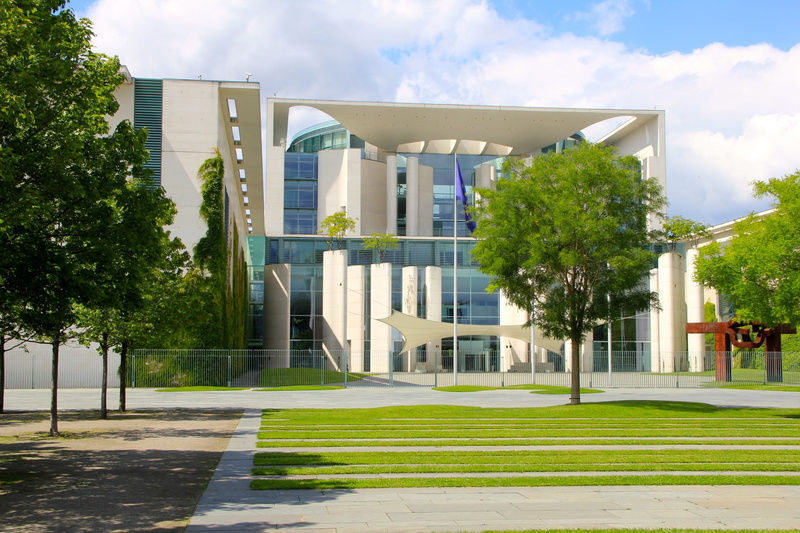 architecture And Buildings, architectural column, grass, no People, sky, education, Space, modern, building, glass - material, green color, day, plant