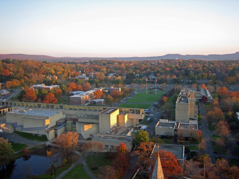 umass, environment, tree, building, grass, autumn, campus, outdoors, built structure, landscape, field, massachusetts, beauty in nature, architecture, scenics - nature