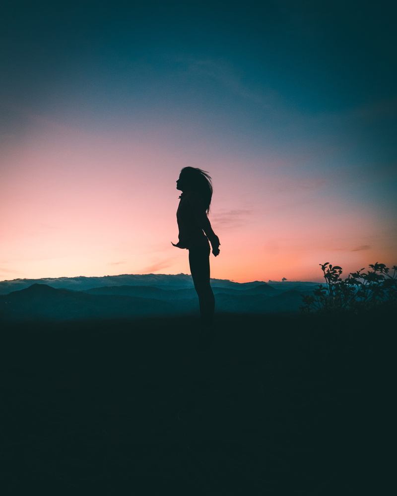 soul, tranquil scene, leisure activity, nature, layer, full length, mountain, sunset, standing, women, woman, jump, 4K, spirit, capa, human, tranquility