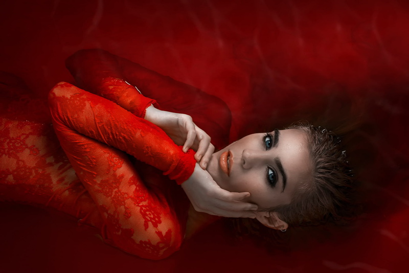 wildfire, Sea of Fire, 1080P, fantasy, water, in red, girl