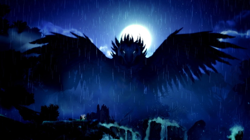 silhouette, animal themes, night, illuminated, Ori and the Blind Forest, animal wildlife, flying, panoramic, one animal, nature, Video Game, animal, vertebrate