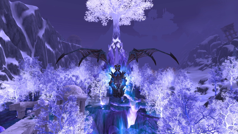 purple, plant, nature, tree, night, World of Warcraft, growth, Blizzard Entertainment, Crystalsong Forest, auto post production filter, blue, 1080P, outdoors