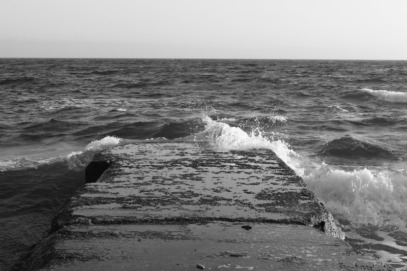 power in nature, france, sport, coastline, grey, waves, wave, sky, beach, motion, romantic, tranquil scene, evening, landscape, ocean, black-and-white