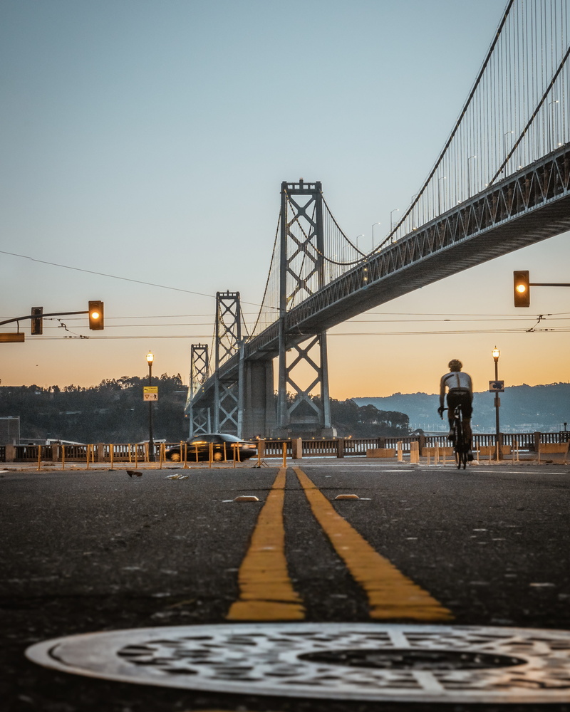 california, cyclist, manhattan - New York City, travel Destinations, road, new York City, people, city, brooklyn - New York, travel, sky, yellow line, outdoors