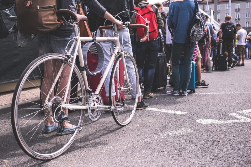 grey, 4K, architecture, day, road, crowd, outdoors, real people, walking, adult, bike, group of people, queue, travel, low section, standing, sweater