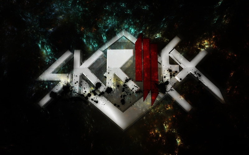 electronic music, 1080P, skrillex, logo, background