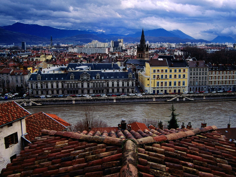 no people, town, cityscape, day, city life, city, built structure, roof, residential district, high angle view, building, architecture, 720P, nature, France