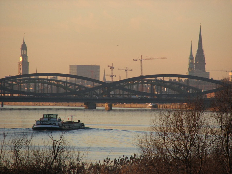 arch bridge, city, sunset, transportation, cityscape, lenticular bridge, built structure, nature, river, bridge - man made structure, road, no people, passenger craft