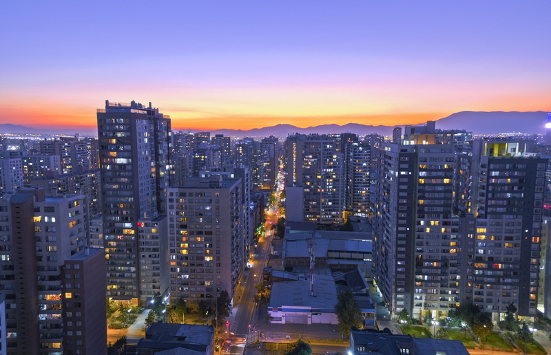 mountains, landscape, downtown district, outdoors, fuji, architecture, sky, cityscape, chile, building, built structure, modern, xt20, 18mm., dusk, night
